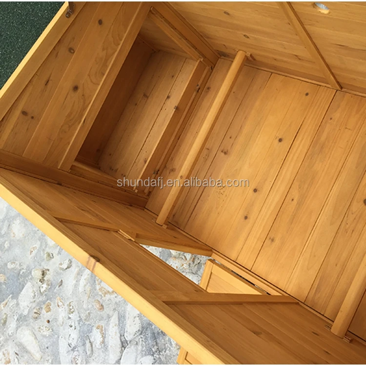 SDC007 SHUNDA Eco-Friendly Wooden Chicken Coop & Poultry House with Nesting Boxes Divider Horizontal Sliding Closure 147x80x80CM