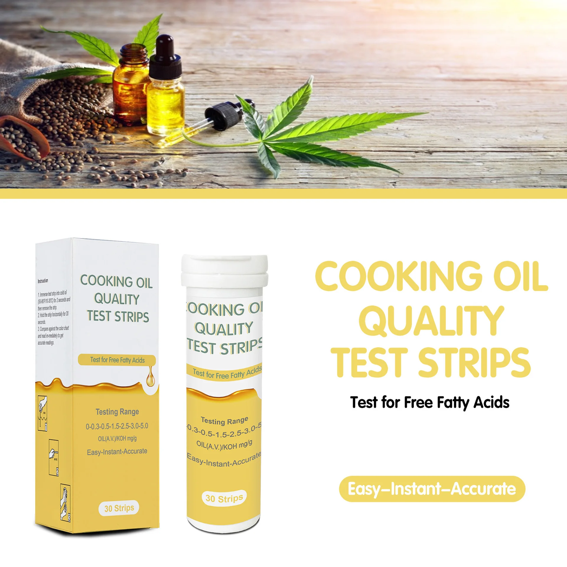 Frying Cooking Oil Quality Test Strips,30 Counts Ffa Test Strips Buy