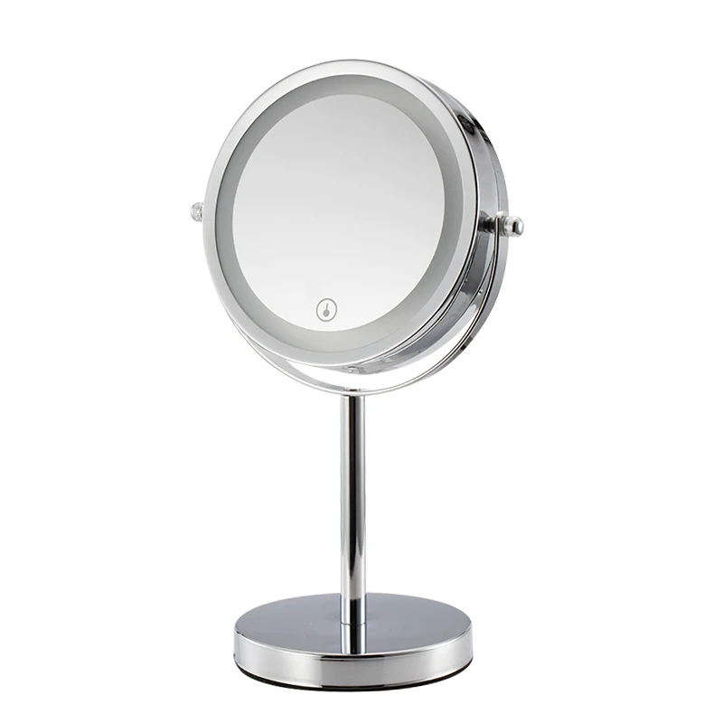 Wholesale Double Side Led Light Tabletop Mirror Lighted Cosmetic Mirror Magnifying Vanity Mirror