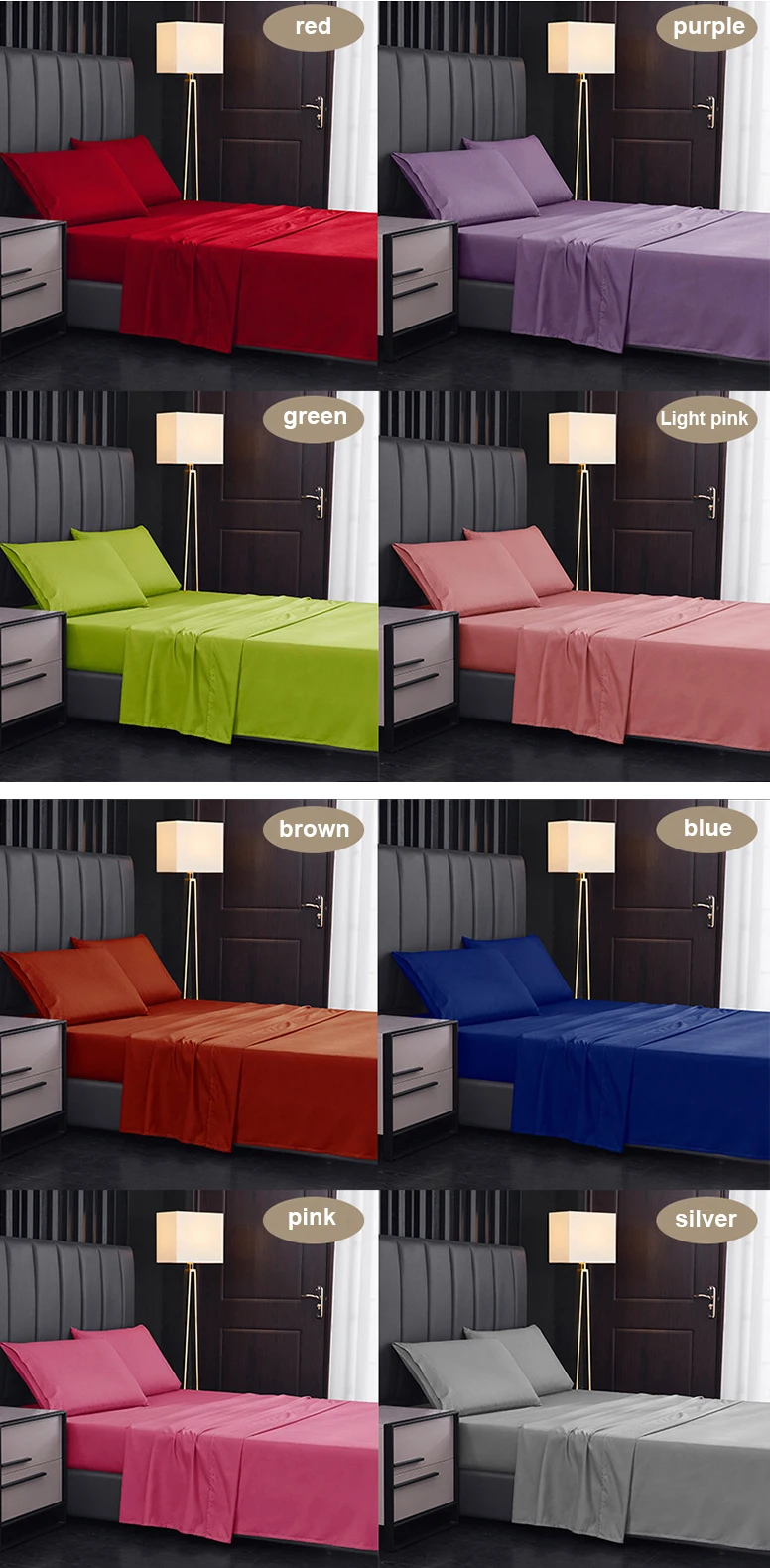 Solid color custom selection of bed sheets and covers popular bedding sheets comfortable home bedding set details