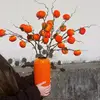 Extra Large Orange Ceramic Vase with 25 Plump Persimmons