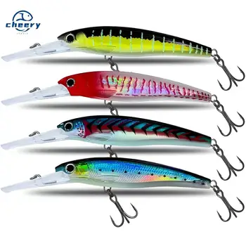 CHEERY Sea Fishing Trolling Live Bait Floating 160mm 75g Stainless Steel Minnow Lure Southern Oil Green Needle Spanish – Minnow – view 2