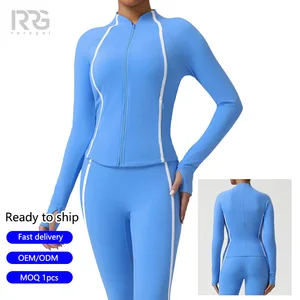 Roregal Hot Selling Activewear Fitness Running Training Gym Wear Yoga Jacket Women's 4-Way Stretch Training Jacket