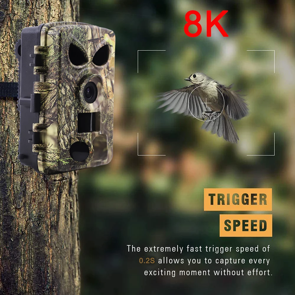 2024 High Quality Support APP 8K WIFI  600MP Trail Camera Trap Hunting Camera Wildlife Photo Traps for Outdoor Security