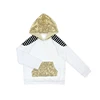 White Gold Sequin Black Stripe