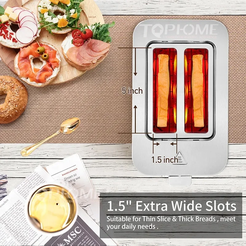 700w Stainless Steel Lcd 2 Slice Electric Household Bread Toaster With Touch Screen Buy