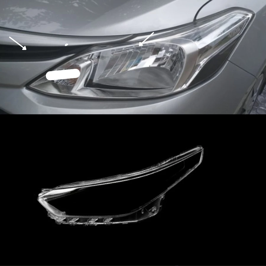 Tiypeor Auto 1Pair Clear Headlamp Headlight Lens Covers Fit for Toyota Vios 2018 - 2020 Auto Headlamp Right Side Cover Clear