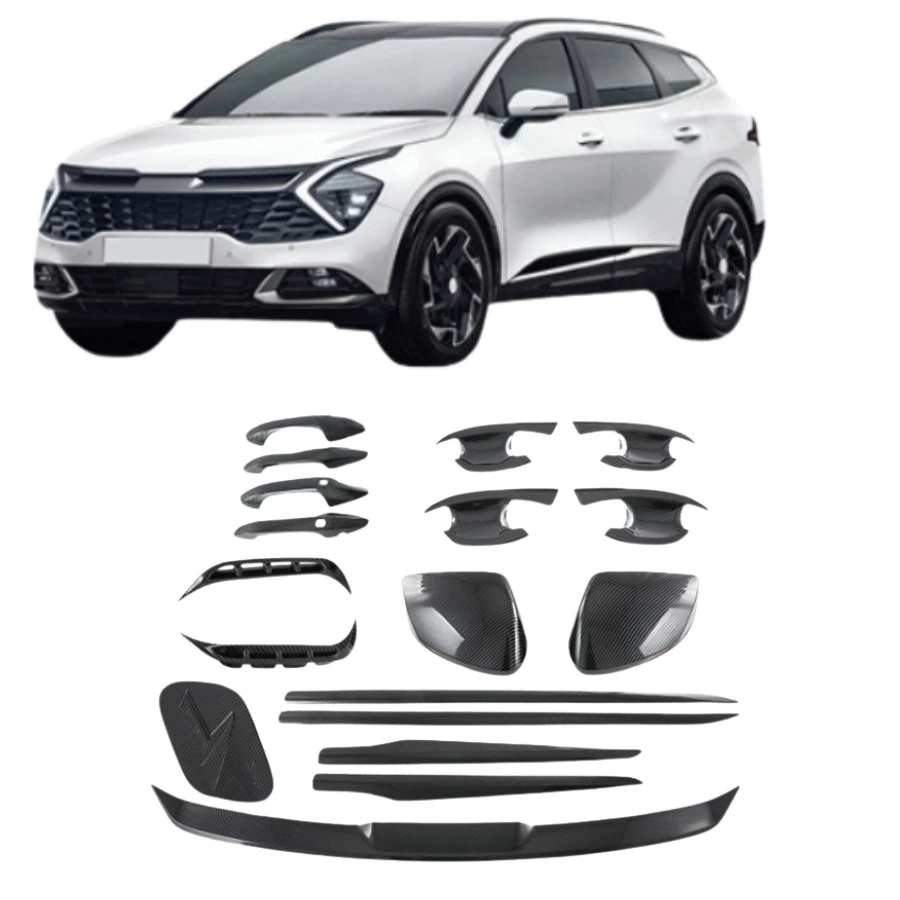 TIYPEOR for Korean Kia 2022 Sportage Door Cup Protectors Handles Mirrors Fog Headlight Fuel Tank Cover Body Trims