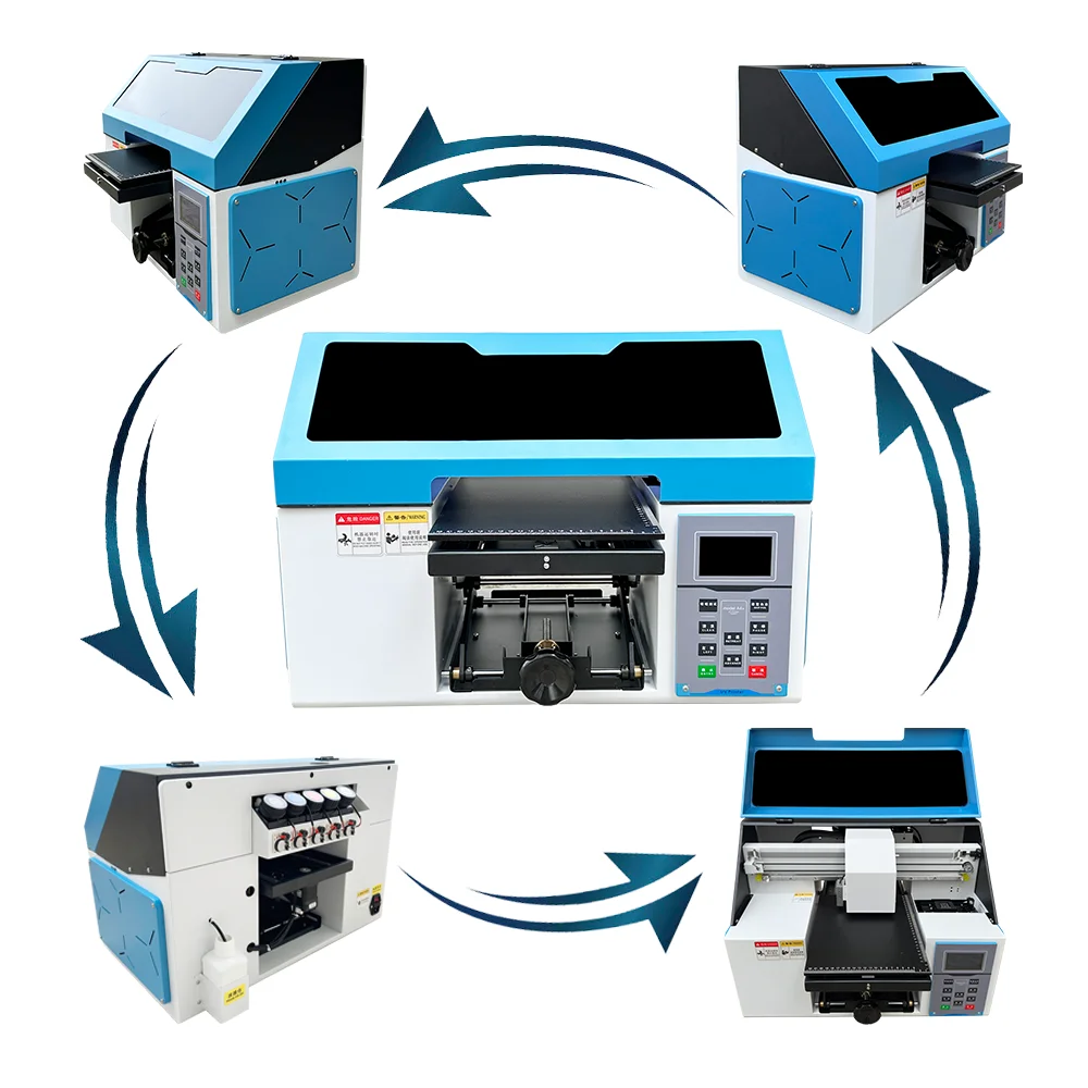 2024 New Digital Desktop Single Head Tx800 Uv Printer 20x30cm A4 Uv Flatbed Printer Phone Cases Sticker Acrylic Glass manufacture