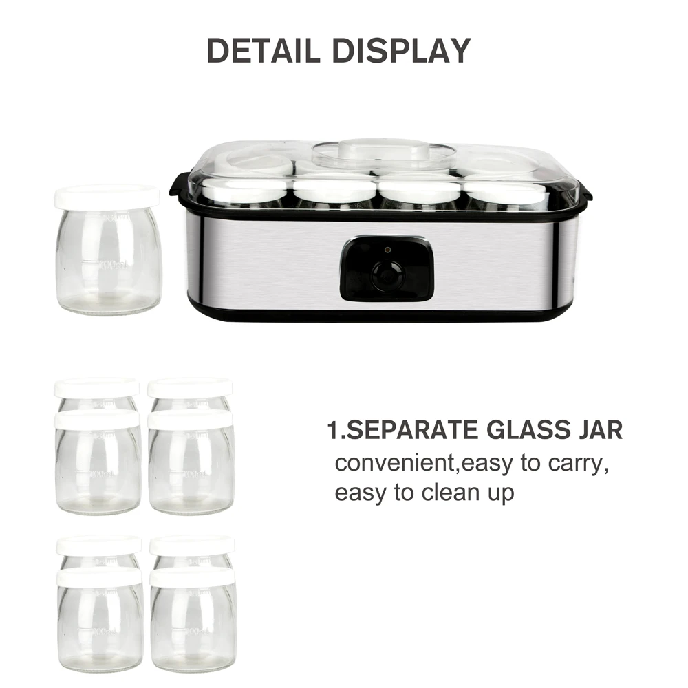 Commercial Yogurt Maker Machine Greek Yogurt Makers With 8 Glass Jar