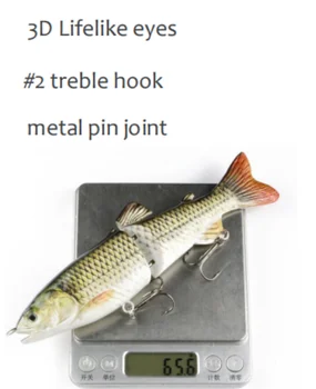 Trout Shaped Multi-jointed Swimbait, Sinking Long Cast Bionic Hard Lure for Topmouth Culter Bass Yellowcheek – Soft Lure – view 3