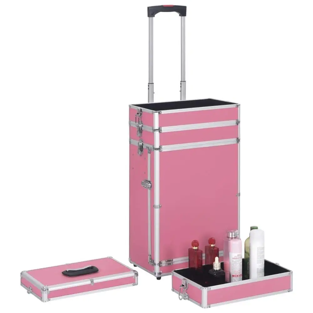 Suitcase Makeup Boxes Case Professional Makeup Trolley Case with Form for Hairdressing Hard Storage Aluminum Cover CE Fashion