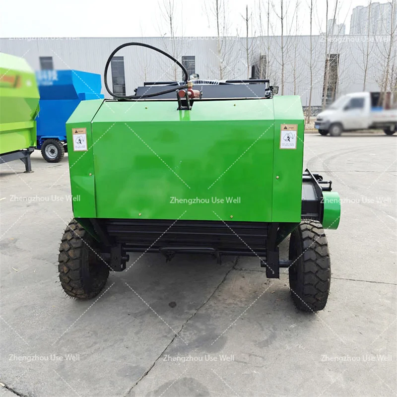 Automatic Tractor Drive Corn Stalk Round Grass Straw Silage Hay Crushing Baling Baler Silage Packing Machine for Sale