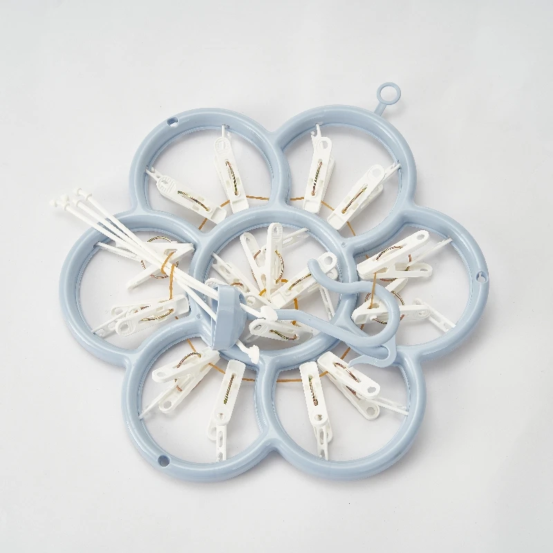 SOLELY Plum Blossom Shaped Hanging Outdoors Drying Rack with 16 Clips