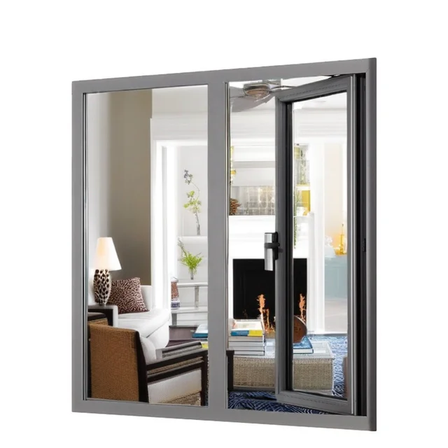 Offers Simple design double glass lamination wind proof aluminum tempered glass casement window