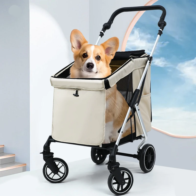 Dog Stroller for Large Pet Jogger Stroller Breathable Animal Stroller With 4 Wheel and Storage Space Pet Cart