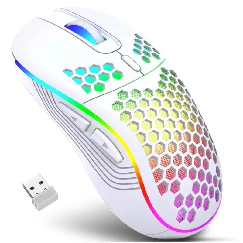 2025 New 6d 7200dpi Optical Sensor Rgb Backlight Game Mouse Lightweight Ergonomic Mice Wireless Gaming Mouse for Computer Laptop