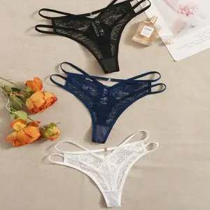 Factory Making Breathable Sexy Lace Thin Strap Panties Underwear for Women