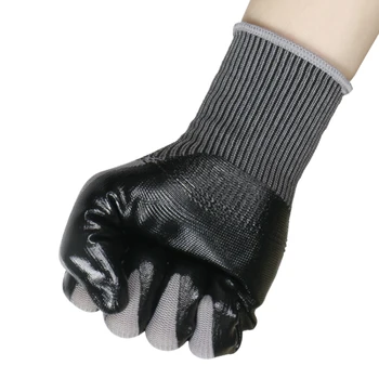 Hot selling Nitrile coated gloves weigh 45g non-slip anti-static construction, gardening, woodworking safety work gloves