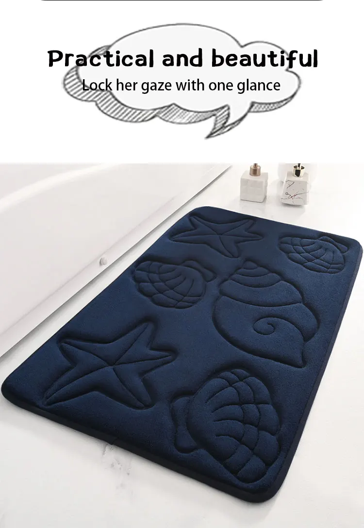 40*60cm 50*80cm 2024 Embossed Bath Mat Non-Slip Soft Comfortable Machine Washable Memory Foam Bath Mat for Bathroom Shower supplier