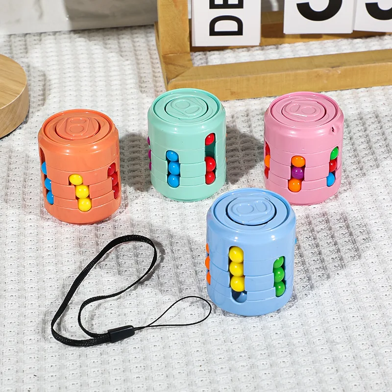 Creative Ball Can Shape Magic Cube with Rotating Magic Bean for Kids Education Play Game