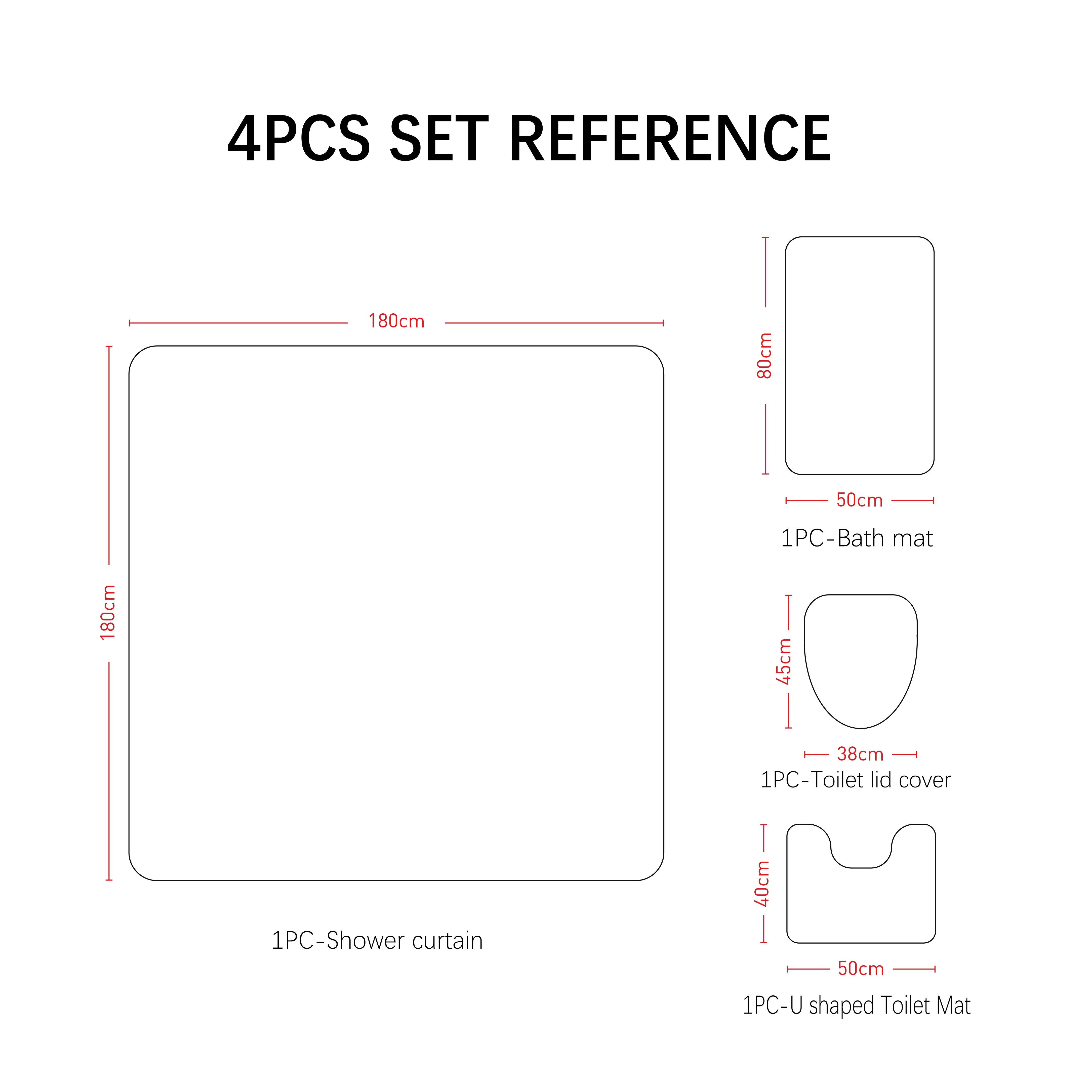 Bath Rug Set 4 Pcs Shower Curtain And Bath Mat Sets For Bathroom Buy