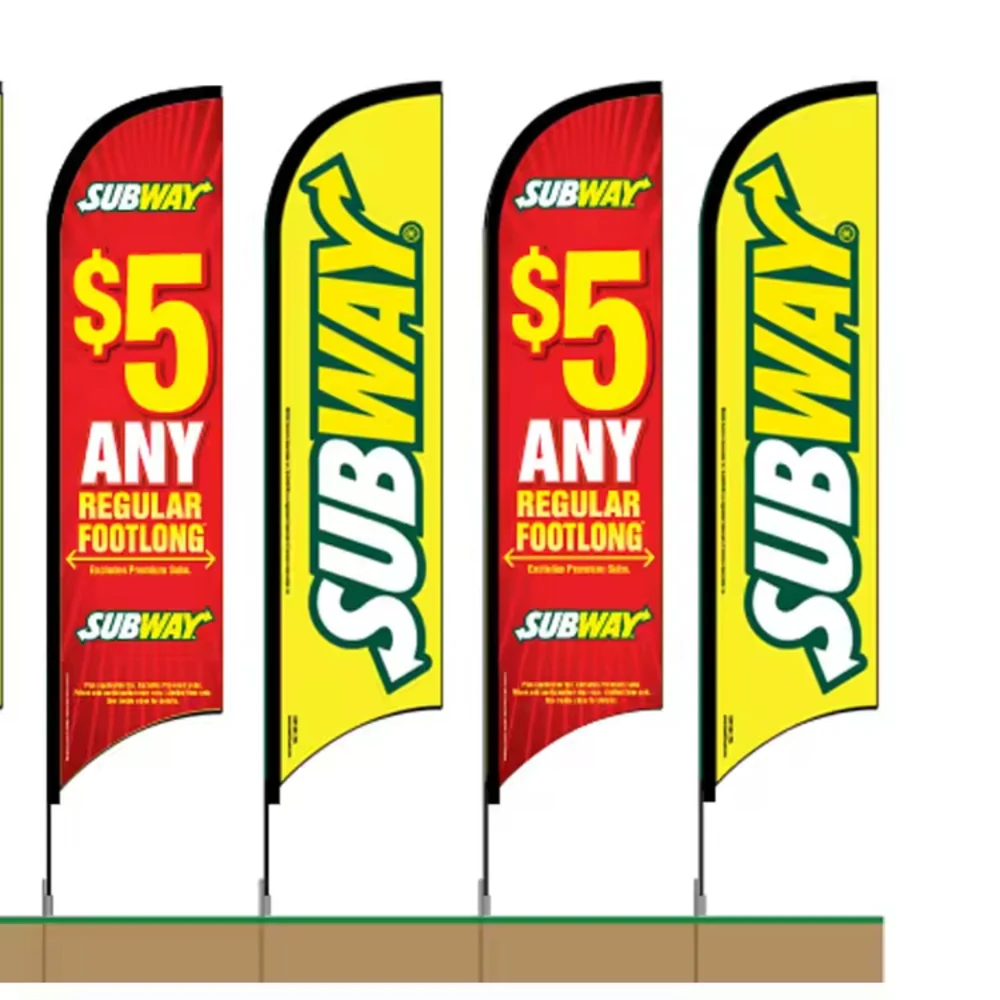 Wind Blade Flag Promoted Polyester Fabric Telescopic Bow Sailing Flag for Advertising