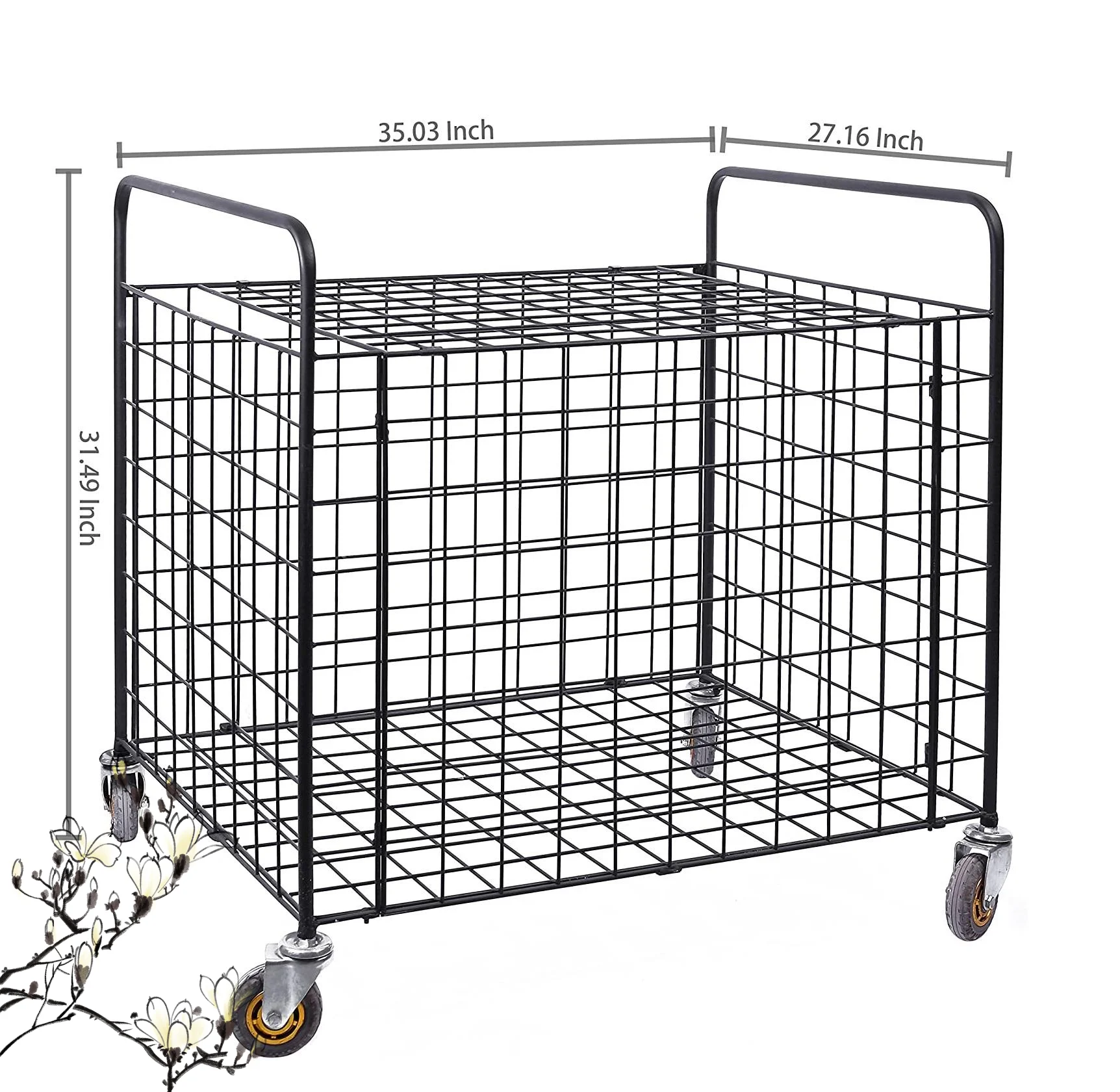 Metal Mesh Cart Gym Organizer Basketball Rack Metal Wire Sport Ball ...