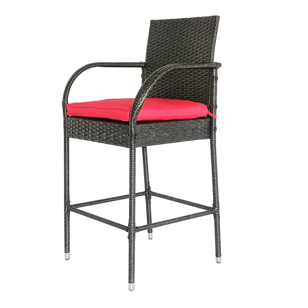 Оптовая продажа, уличный ротанговый высокий стул, Плетеный барный стул, мебель для дома, гостиной, сада, патио, улицы