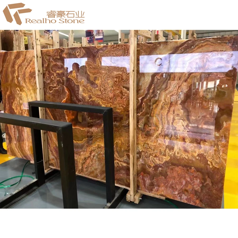 Factory Price Backlit Red Onyx Marble Stone Slab