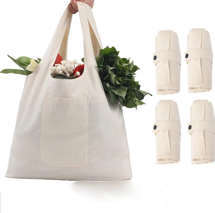 Foldable Recyclable Grocery Tote Bag Shopping Duty Heavy Eco-Friendly Pouch D/S 