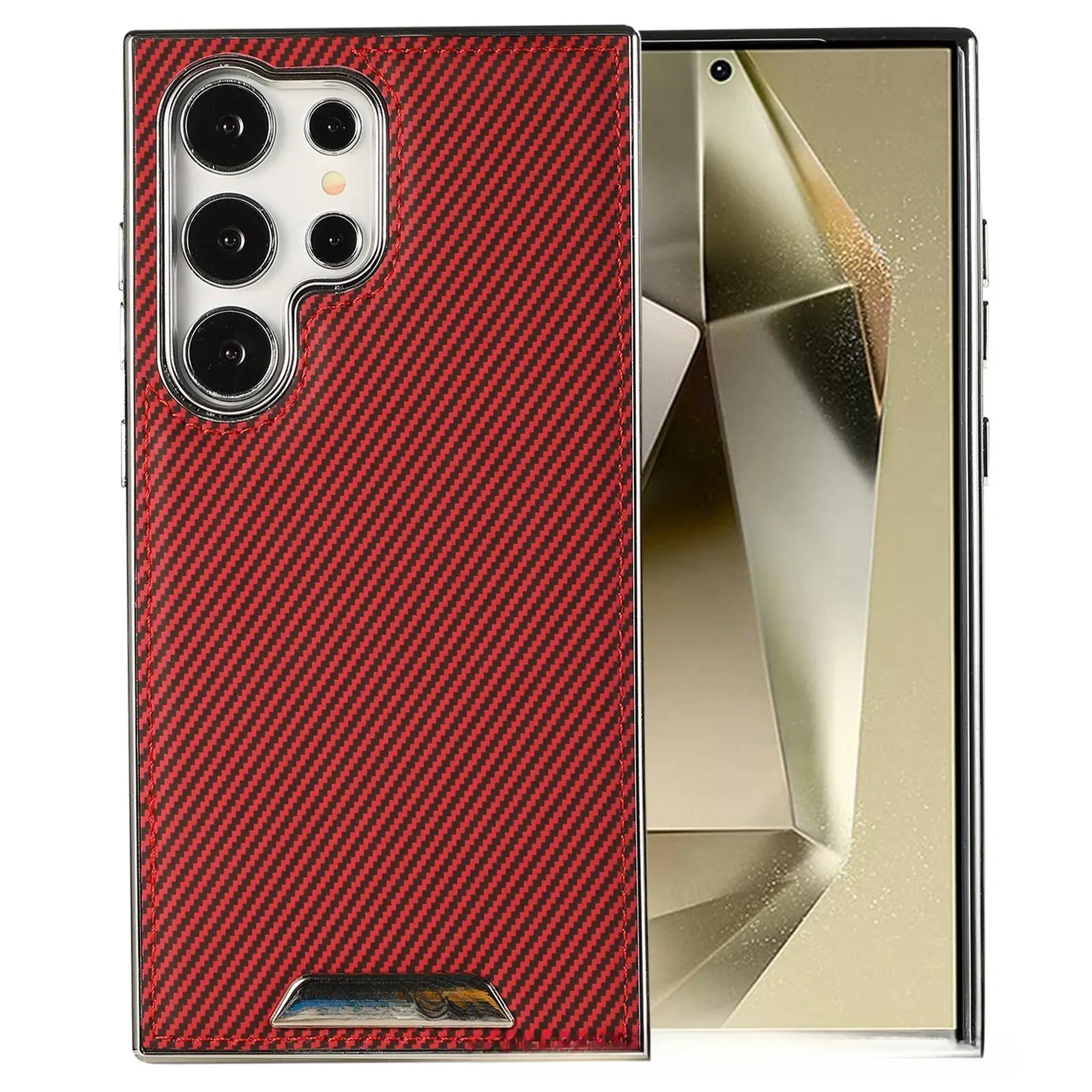 Multicolor Carbon Fiber Patterned Phone Cases For Samsung Galaxy S24 23 22 21 Plus Ultra Protection Cell Cover Myc0233 Laudtec