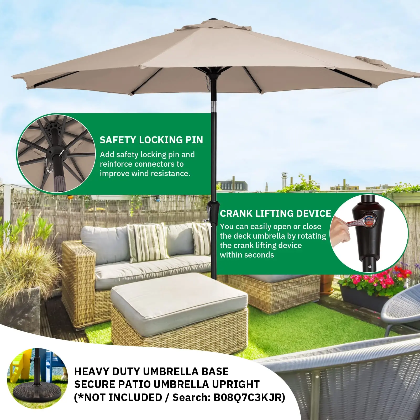 Садовый Ресторан 360 Наклонный зонтик подвесные зонтики полностью алюминиевый кафе патио Роскошные пляжные для улицы