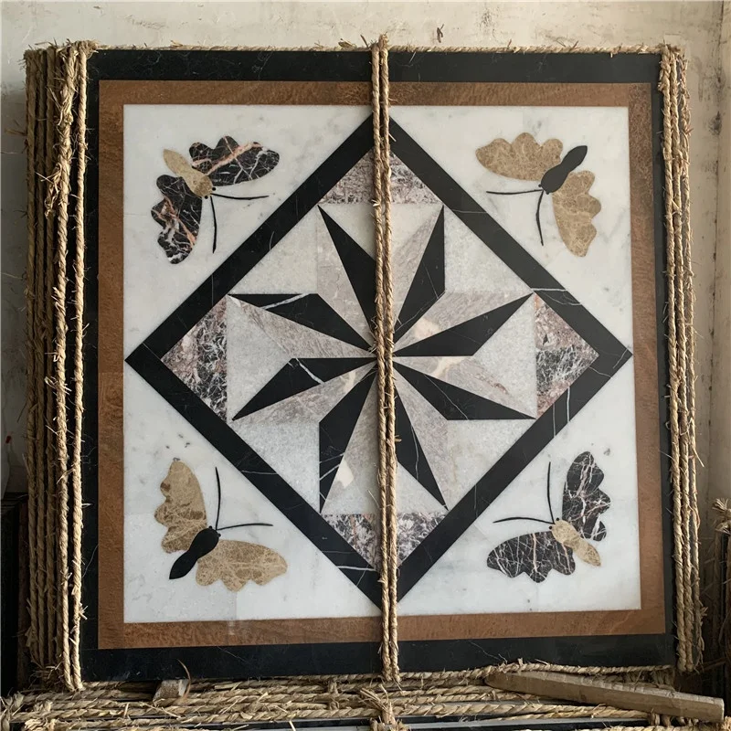 product waterjet medallion pattern interior home entrance decoration design decorative floor tiles marble-5