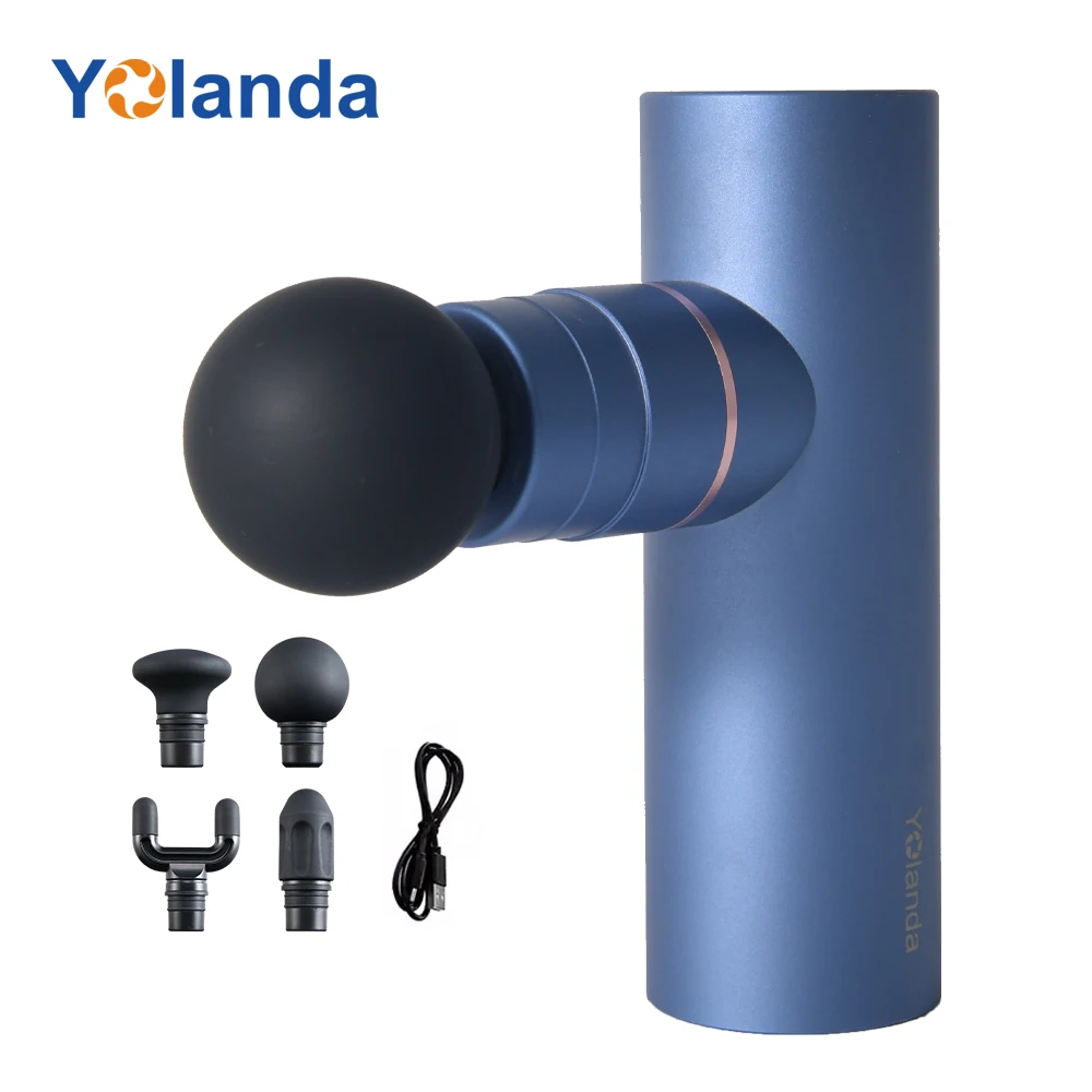 High Quality Pure Metal Body Deeply Relax Muscles Silicone Massage Head Massage Machine Gun