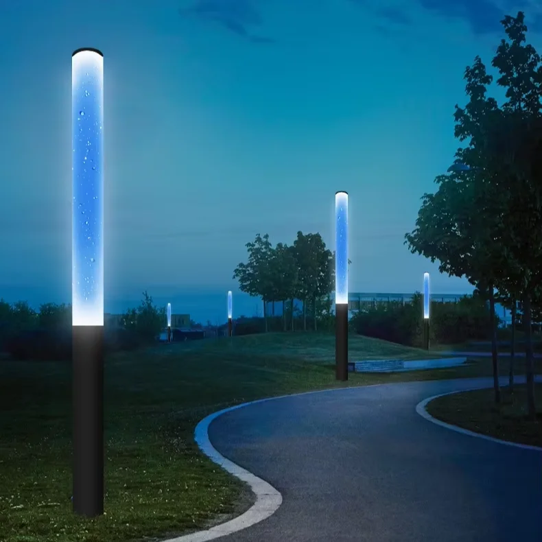 نورپردازی منظره ستون حباب آب جاری، نور خیابانی بیرونی مسکونی برای باغ، ویلا، چمن، حیاط، چراغهای ستونی