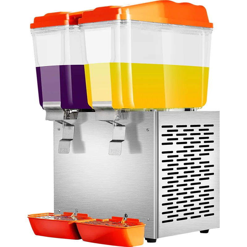 Commercial 2-Cylinder Beverage and Juice Dispenser Machine Single Cooling & Warm&Cool Blending With Storage Tank Processing