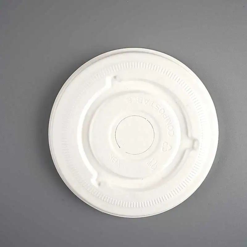 Eco Lids For Paper Biodegrade Coffee Lid Sugarcane Bagasse Cup Lid