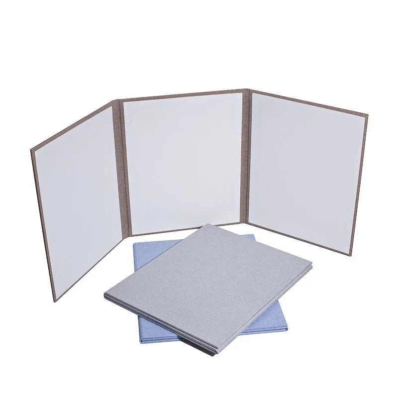 4x6 5x7 Custom logo Rigid Cardboard Linen Velvet Leather Paper Picture Photo Frame Folder Folio
