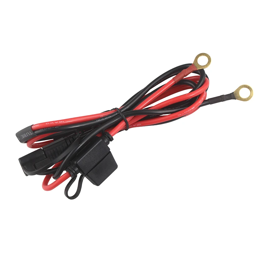12AWG SAE to O Ring Terminal Harness Wire 15A Fuse Eyelet PVC Insulation for Motorcycle Home Appliance Extension Charge Cords