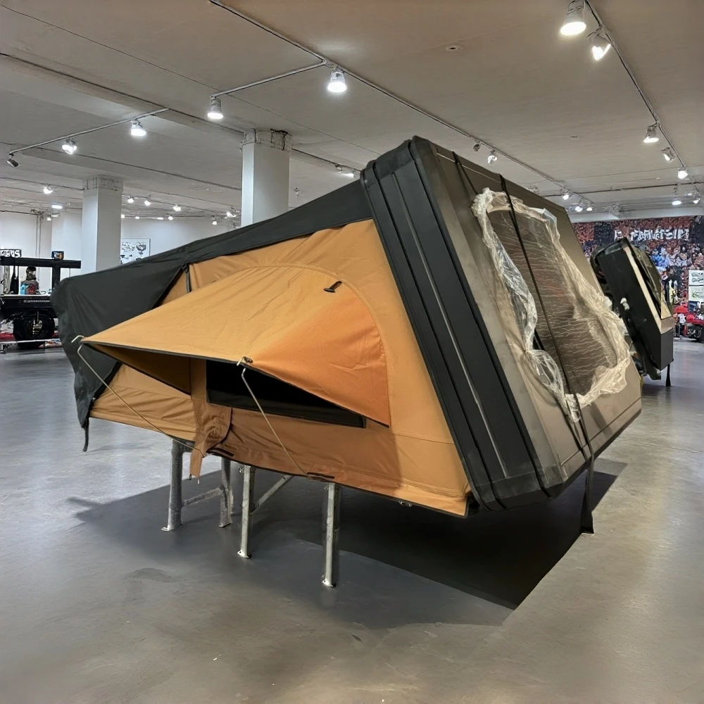 Large 3-4 Person 210x160x110 CM Roof Top Tent with 320g Polyester Cotton Canvas for Outdoor Camping