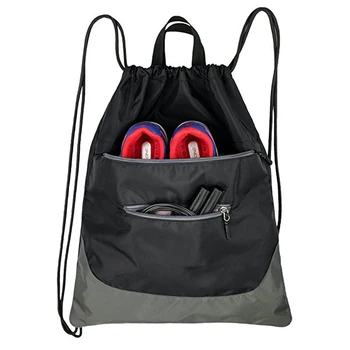 New recycle custom 210d nylon drawstring backpack bag
