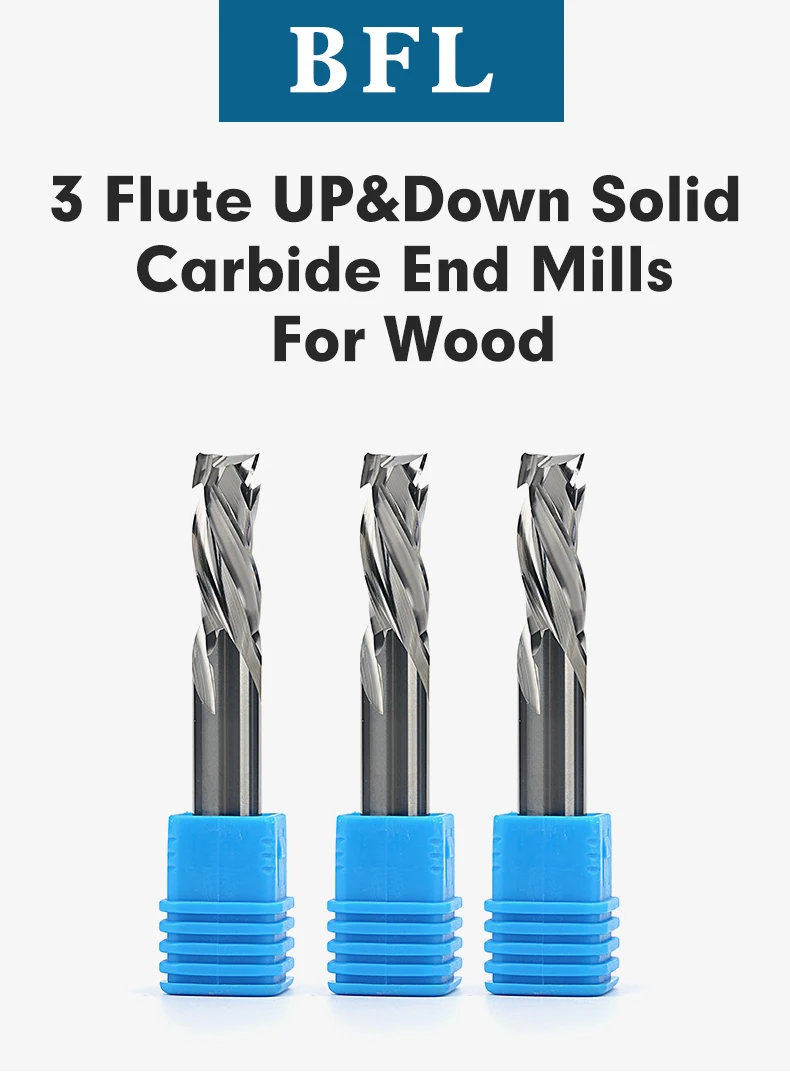 Bfl Carbide Cutter Up&down Woodworking Compression Router Bit Cnc Wood