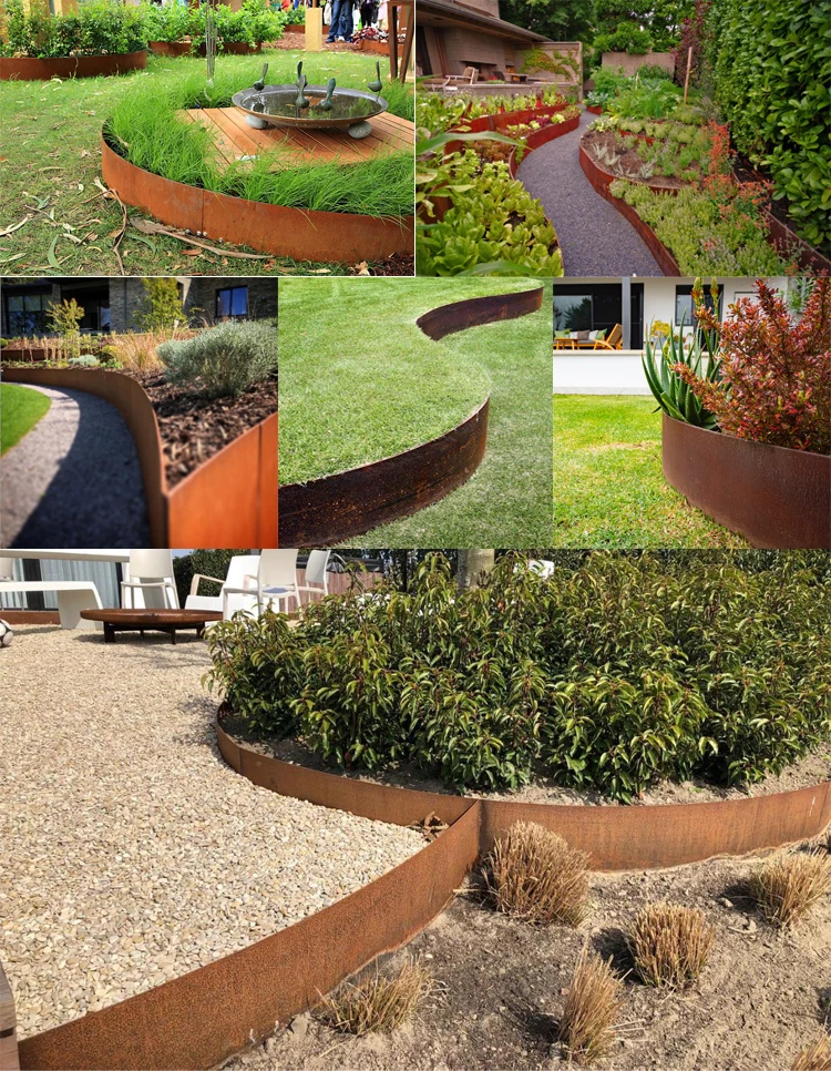 Custom Corten Galvanized Steel Landscape Edging Metal Garden Lawn ...