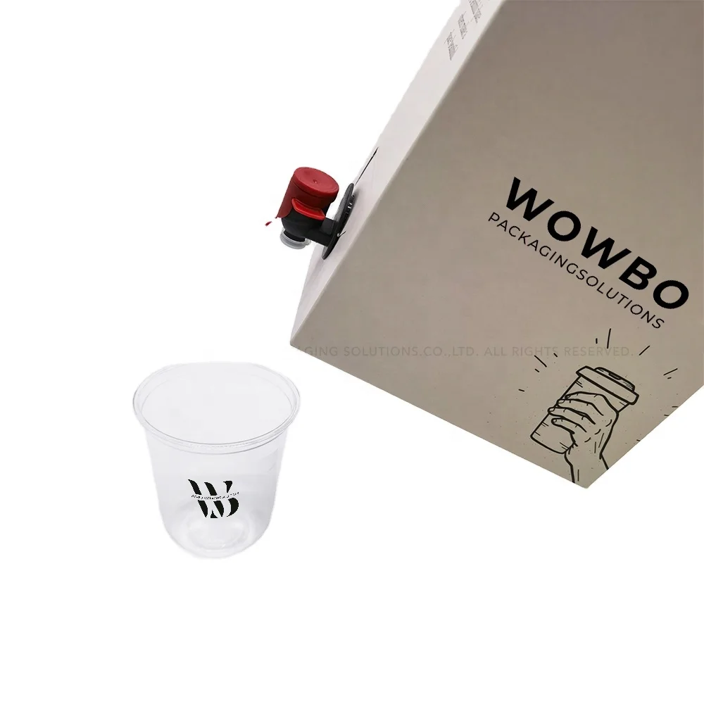 1/1.5/2/3 Liter Customized Coffee Box Refilling Bag in Box with butterfly Valve Dispenser