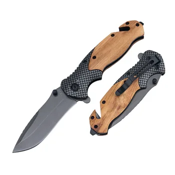 Best Sellers 2024 Amz Other Camping & Hiking Products X50 Pocket Knife Survival Knife Wood Handle Folding Knife