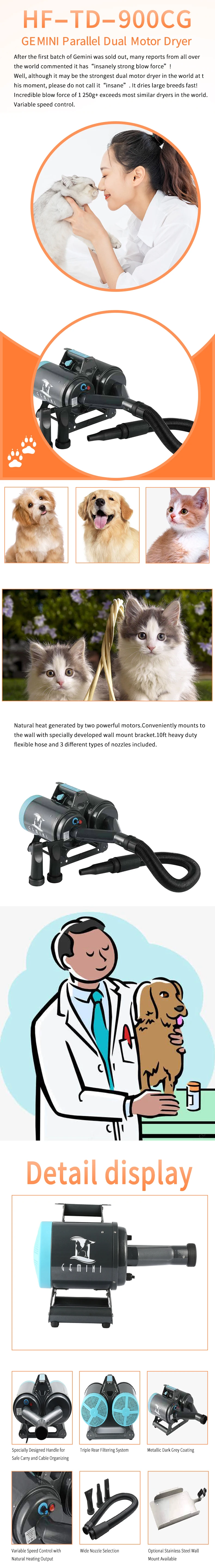 High Quality Battery-Powered Pet Hair Blower Dryer Machine Sustainable Feature for Small Animals Including Dogs and Pets