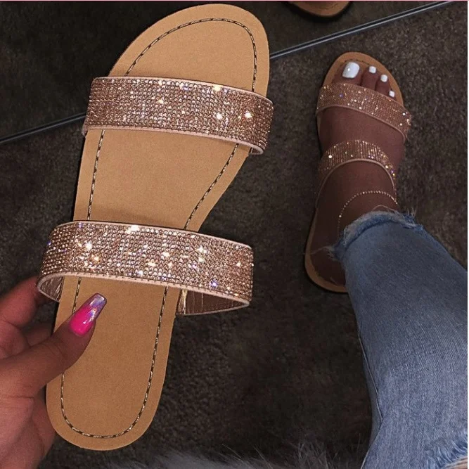 sandals with diamonds on them