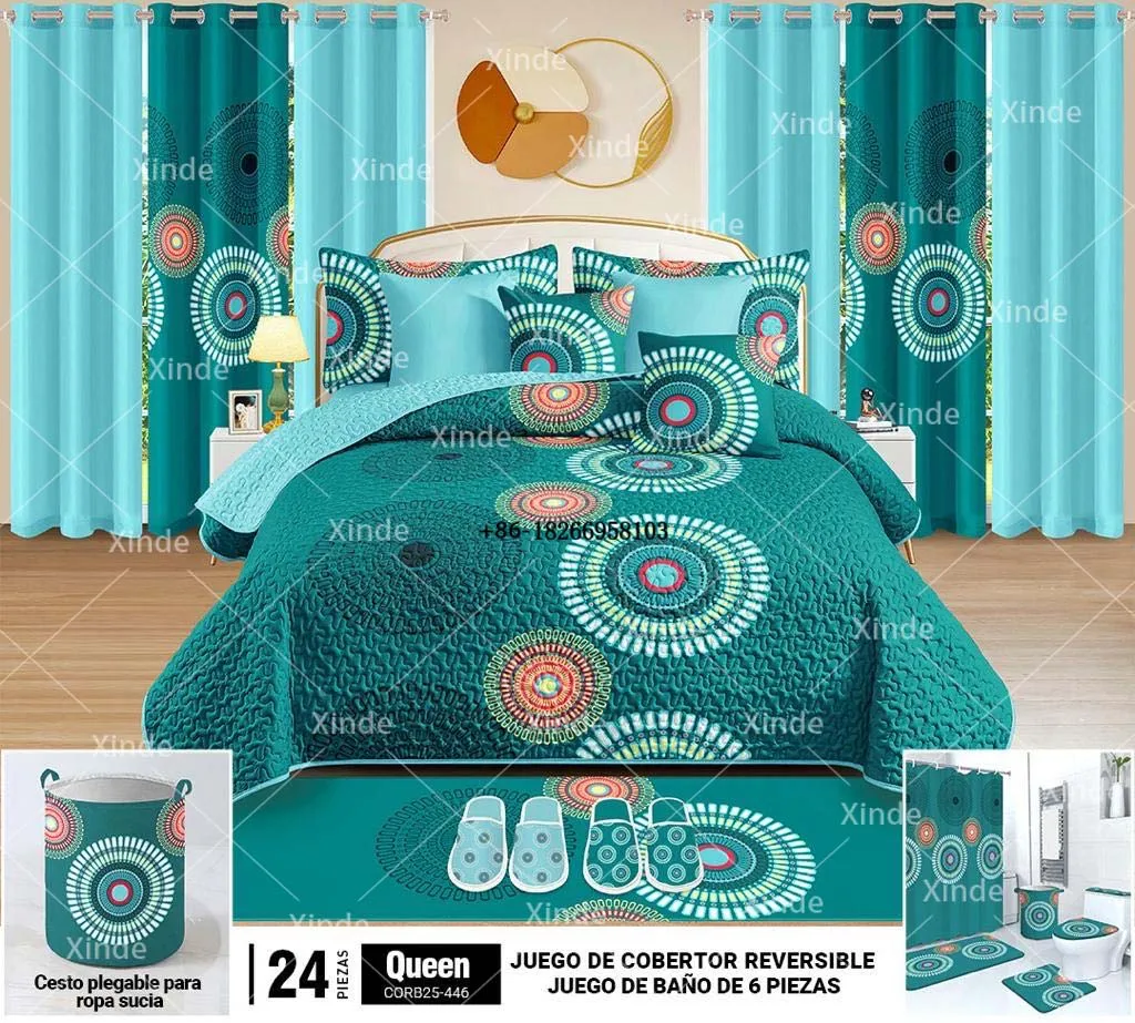 High Quality King Size 24 Pcs Quilt Cover Bedding Set With Matching