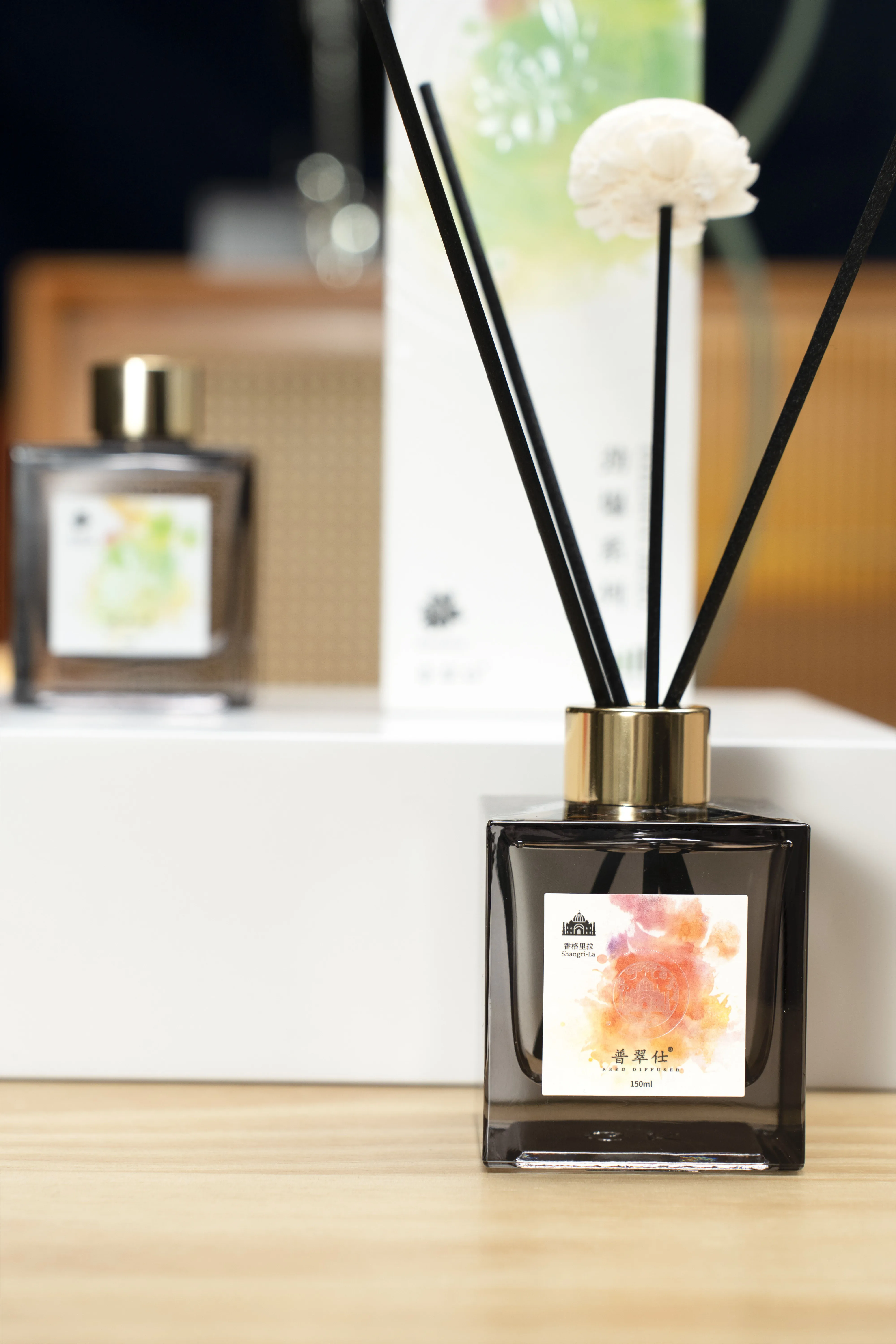 product logo customs home fragrance reed diffuser premium quality high concentrated oils 150ml flower sticks reed diffuser set-8